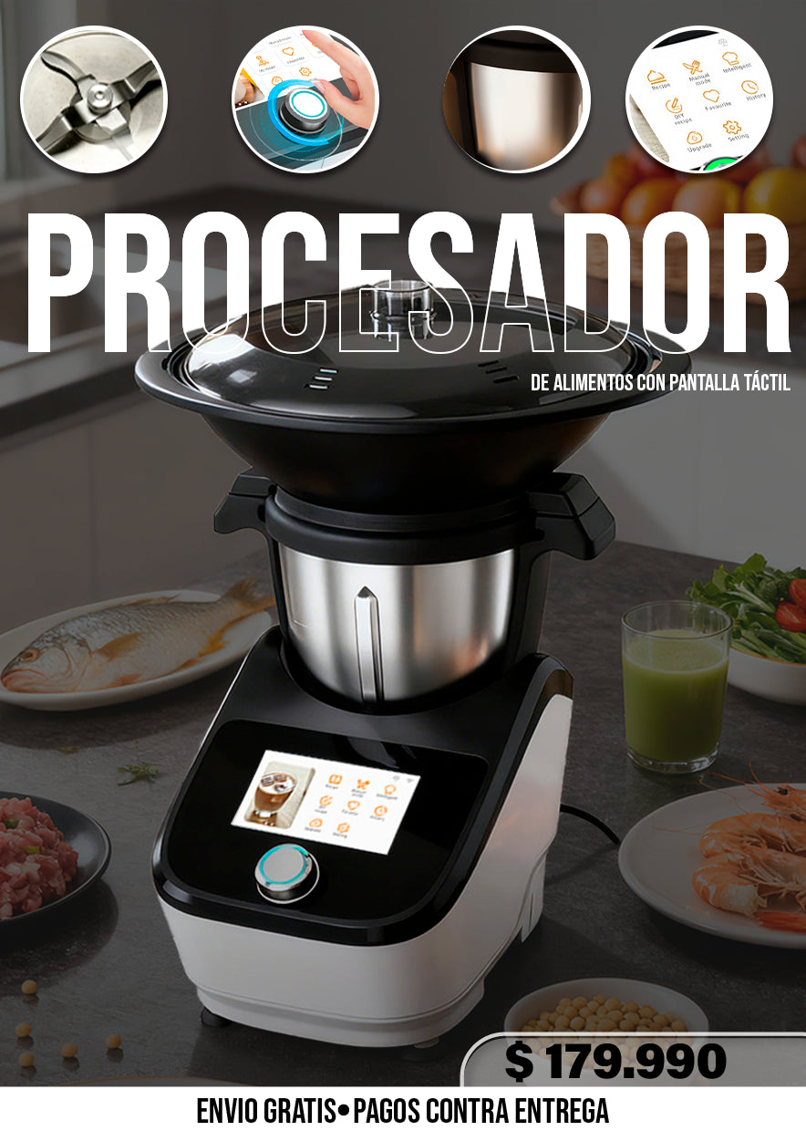 PROCESADOR DE ALIMENTOS CON PANTALLA TÁCTIL