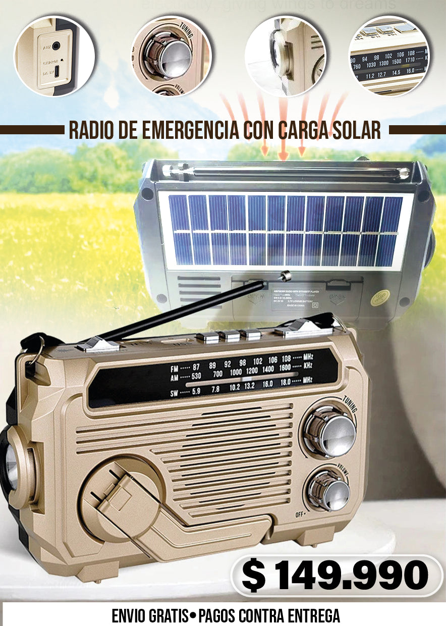 RADIO DE EMERGENCIA CON CARGA SOLAR
