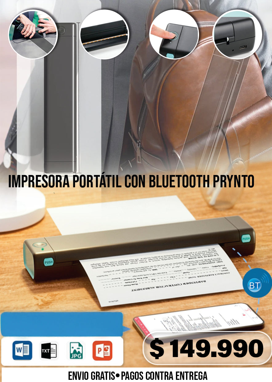 IMPRESORA PORTÁTIL CON BLUETOOTH PRYNTO