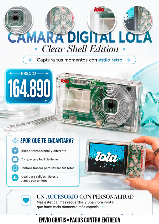 LOLA DIGITAL CAMERA - CLEAR SHELL